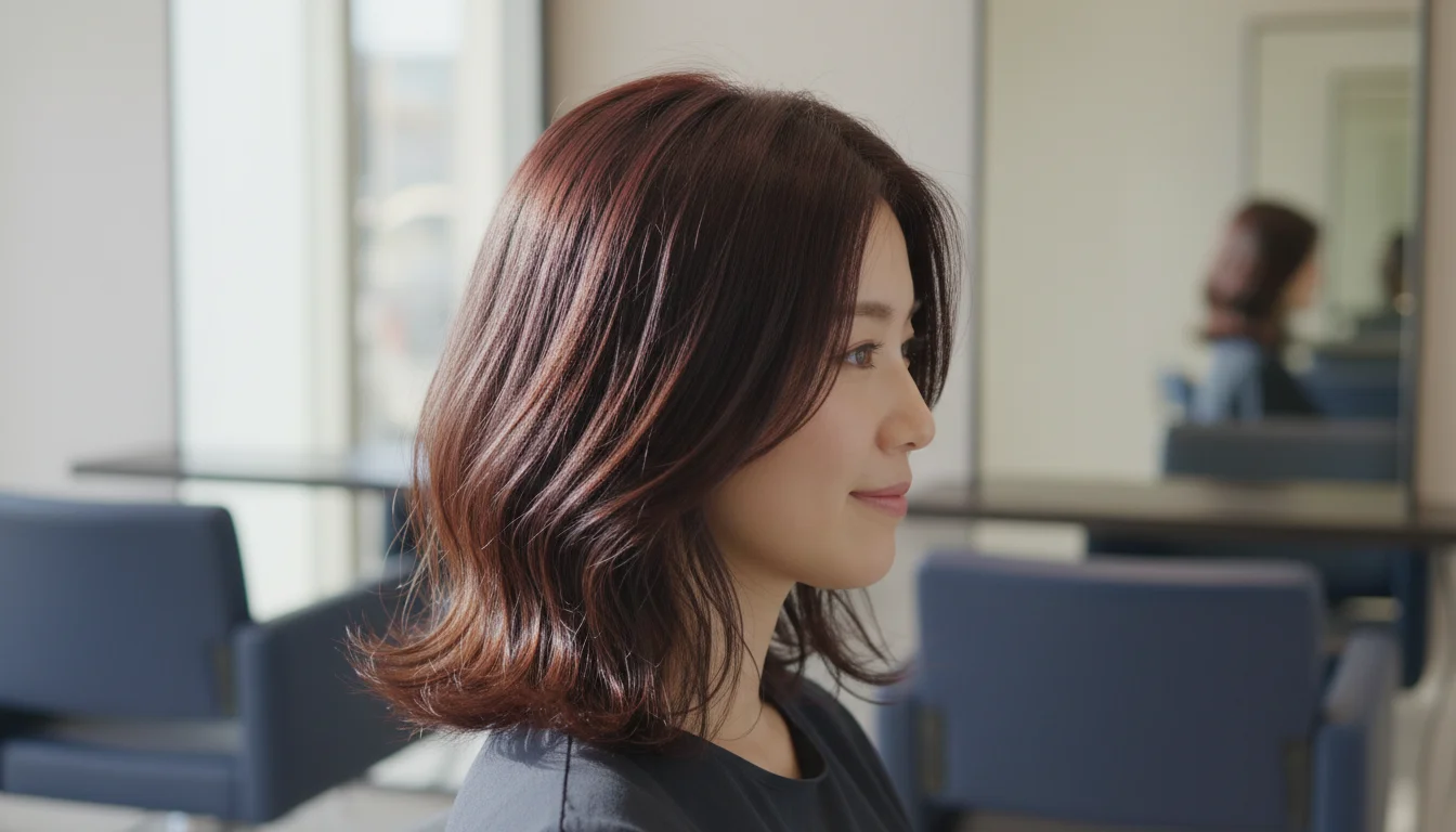 ツヤのあるロングヘアの質感